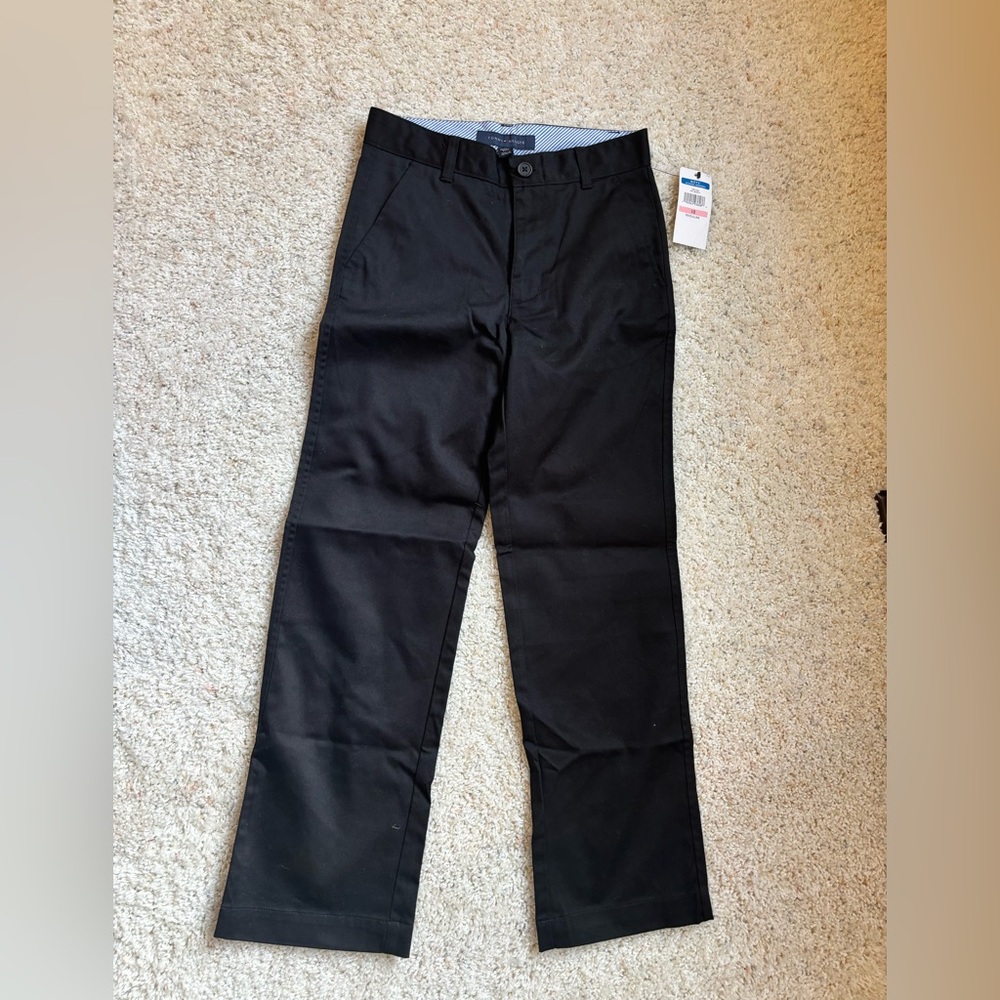 Tommy Hilfiger boys size 10 twill flat front black dress pants